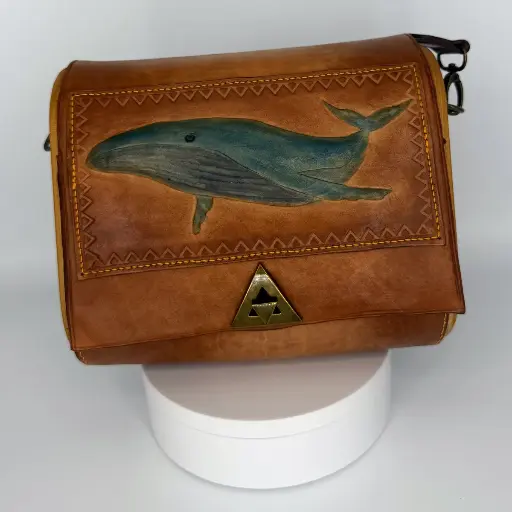 Sac baleine cuir et bois